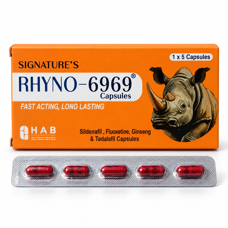 Rhyno capsules Sildenafil Fluoxetine Ginseng Tadalafil